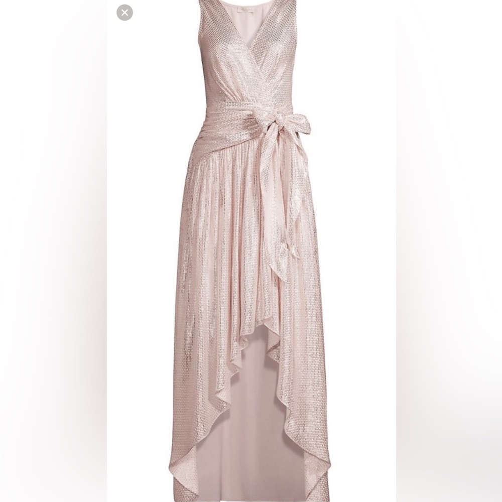 Ramy Brook Callie Metallic high low size 6 gown